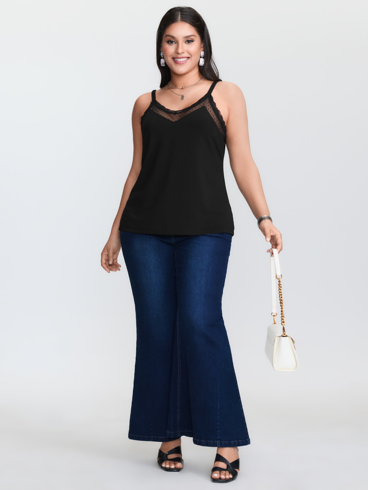 Schwarzes, gestricktes Tanktop – Cami Top Lace Bewertung und Preis